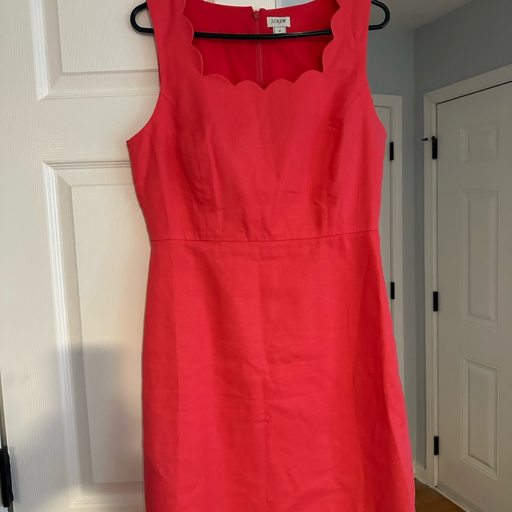 J. Crew Coral Scalloped Mini Dress